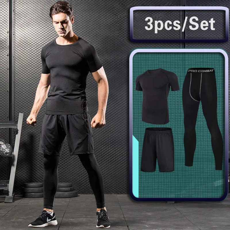 Men's Running Set Training Tracksuit Male Outdoor Sports Clothing Gym Compression Jogging Suit Fitness Tight Sportswear Rashgard