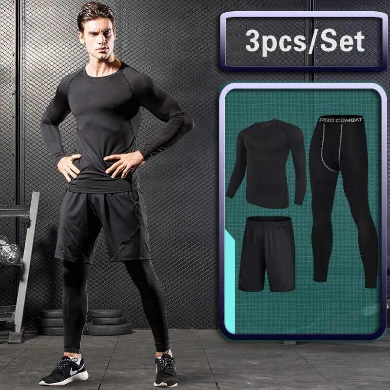 Men's Running Set Training Tracksuit Male Outdoor Sports Clothing Gym Compression Jogging Suit Fitness Tight Sportswear Rashgard