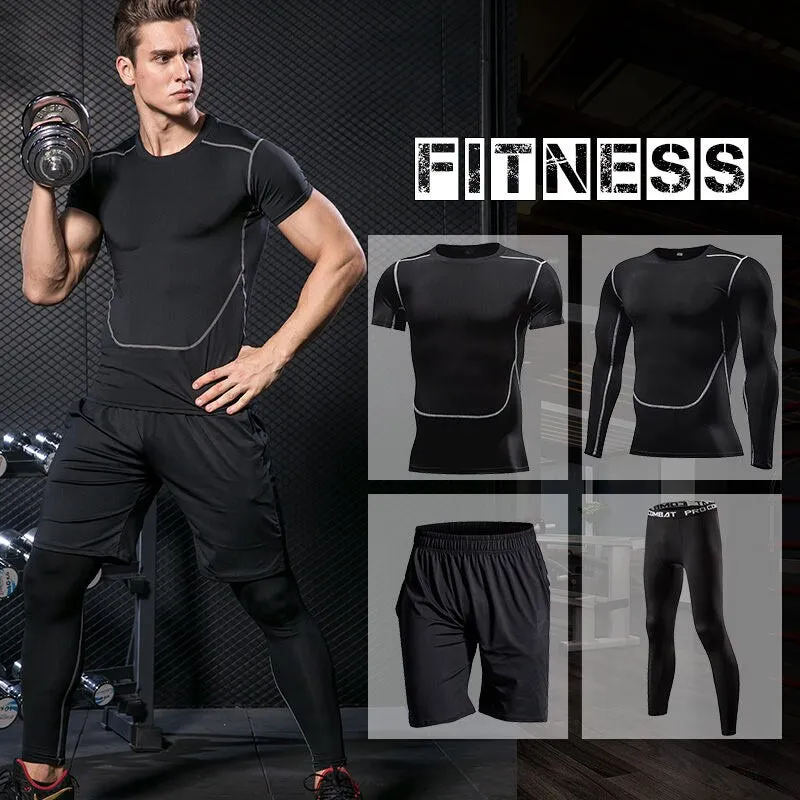 Men's Running Set Training Tracksuit Male Outdoor Sports Clothing Gym Compression Jogging Suit Fitness Tight Sportswear Rashgard