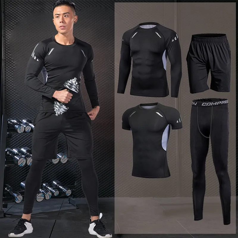 Men's Running Set Training Tracksuit Male Outdoor Sports Clothing Gym Compression Jogging Suit Fitness Tight Sportswear Rashgard