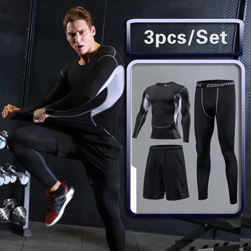 Men's Running Set Training Tracksuit Male Outdoor Sports Clothing Gym Compression Jogging Suit Fitness Tight Sportswear Rashgard