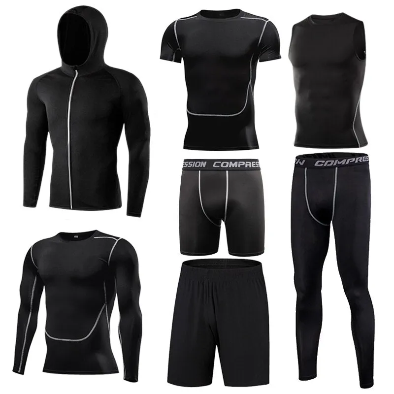 Men's Tracksuit Compression Sports Suit Gym Fitness Clothes Running Jogging Sportwear Training Exercise Workout Tight Dry Fit