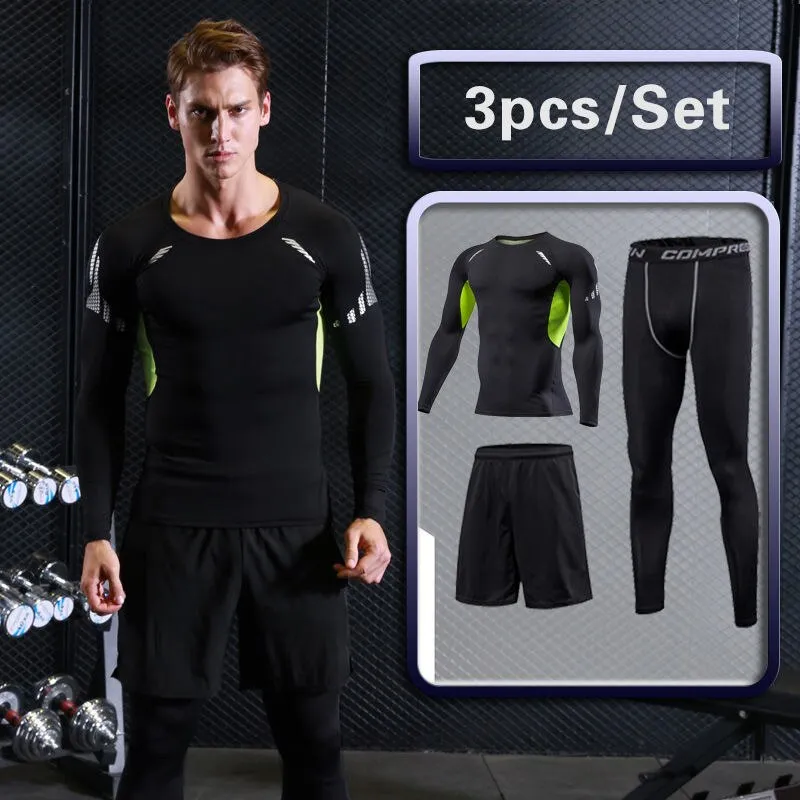 Men's Tracksuit Sport Suit Gym Fitness Compression Sports Clothing Outdoor Running Set Training Jogging Tight Sportwear Dry Fit