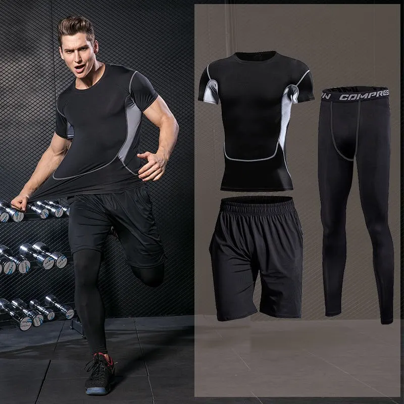 Men's Tracksuit Sport Suit Gym Fitness Compression Sports Clothing Outdoor Running Set Training Jogging Tight Sportwear Dry Fit