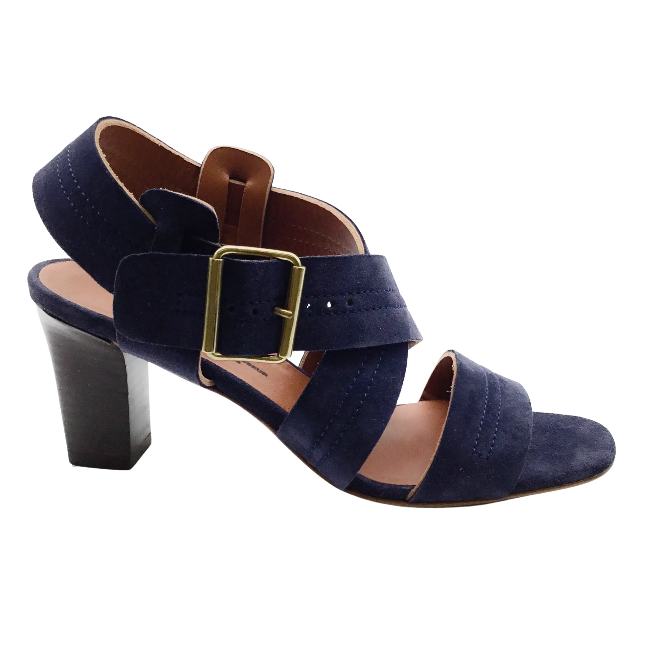 Michel Vivien Blue Suede Camina Sandals