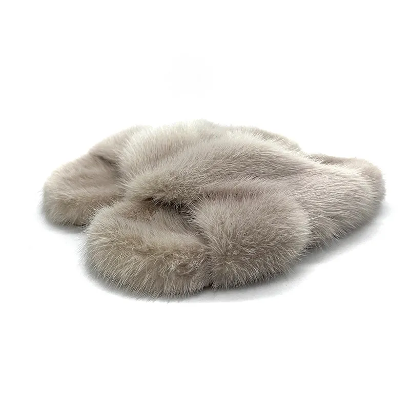 Mink Slippers Fur Slides