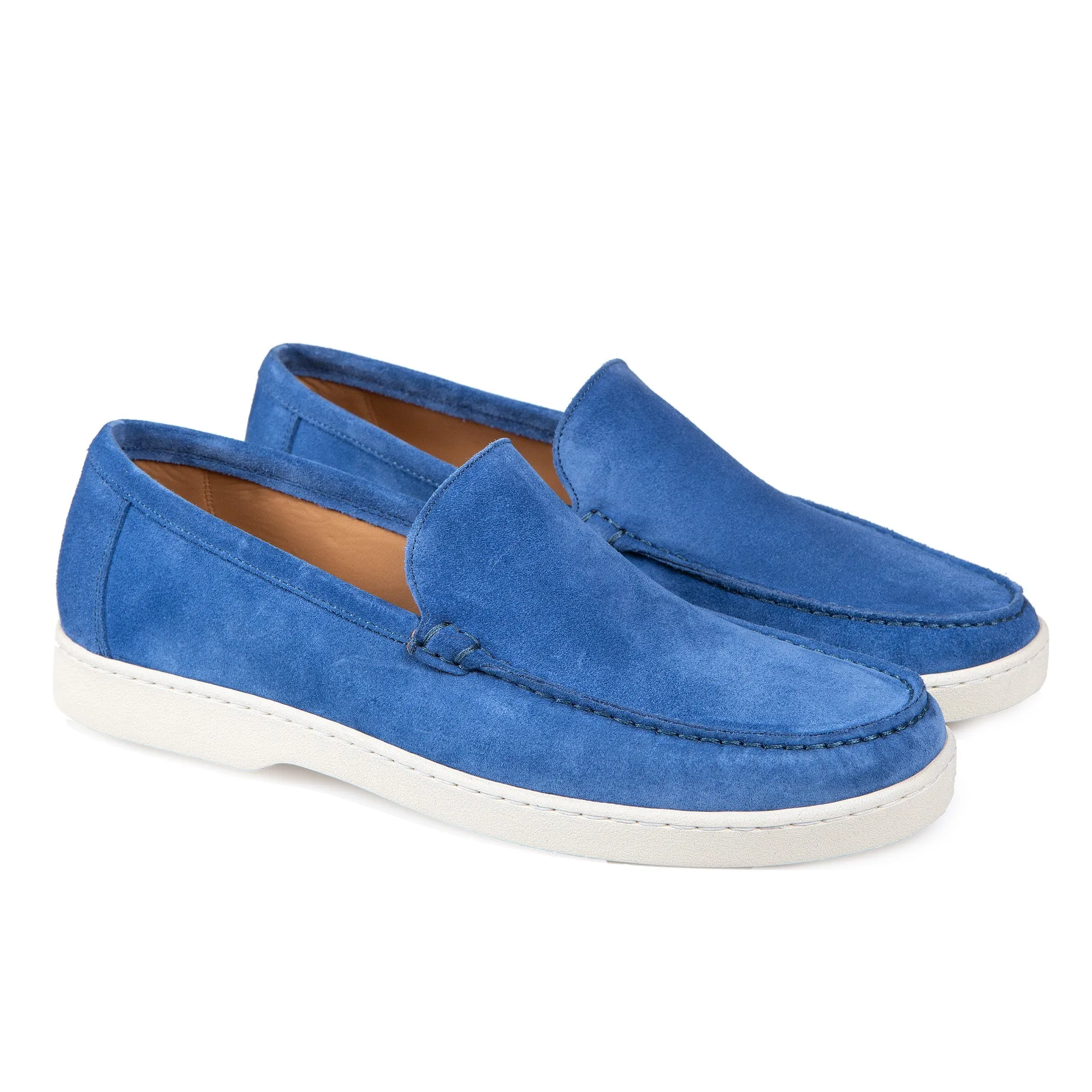 MORESCHI SUEDE SIMPLE LOAFERS BLUE