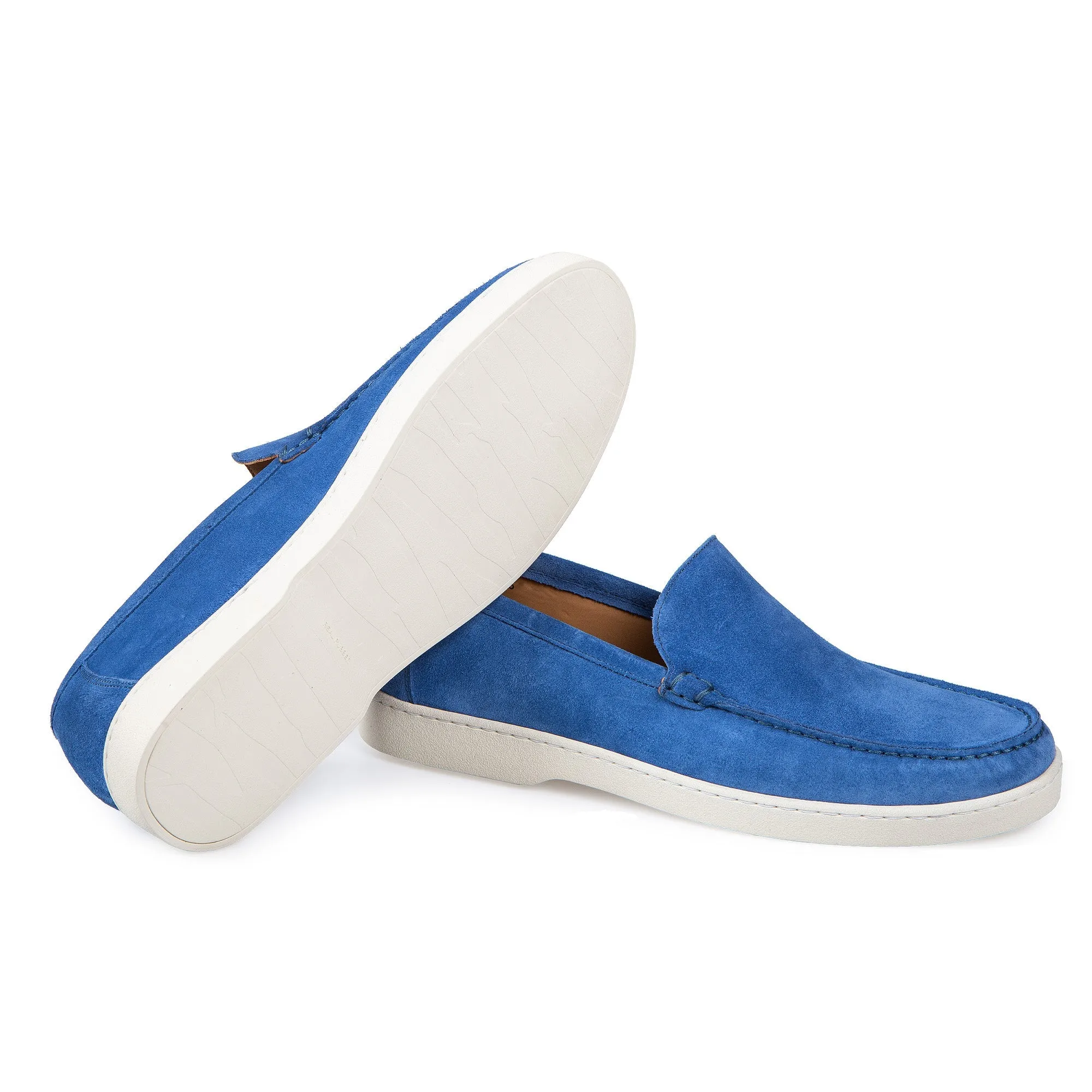 MORESCHI SUEDE SIMPLE LOAFERS BLUE