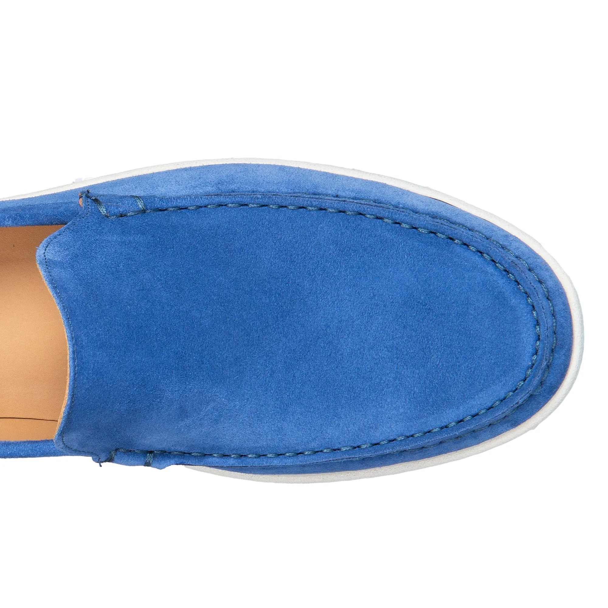 MORESCHI SUEDE SIMPLE LOAFERS BLUE