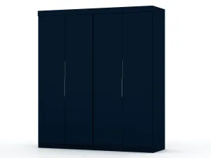 Mulberry 2 Sectional Modern Wardrobe Closet with 4 Drawers - Set of 2 in Tatiana Midnight Blue