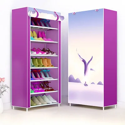 Multi-layer Dust-proof Shoe Cabinet Folding Non-woven Cloth Shoe Storage Stand Holder DIY Assembly Shoe Organizer Rack