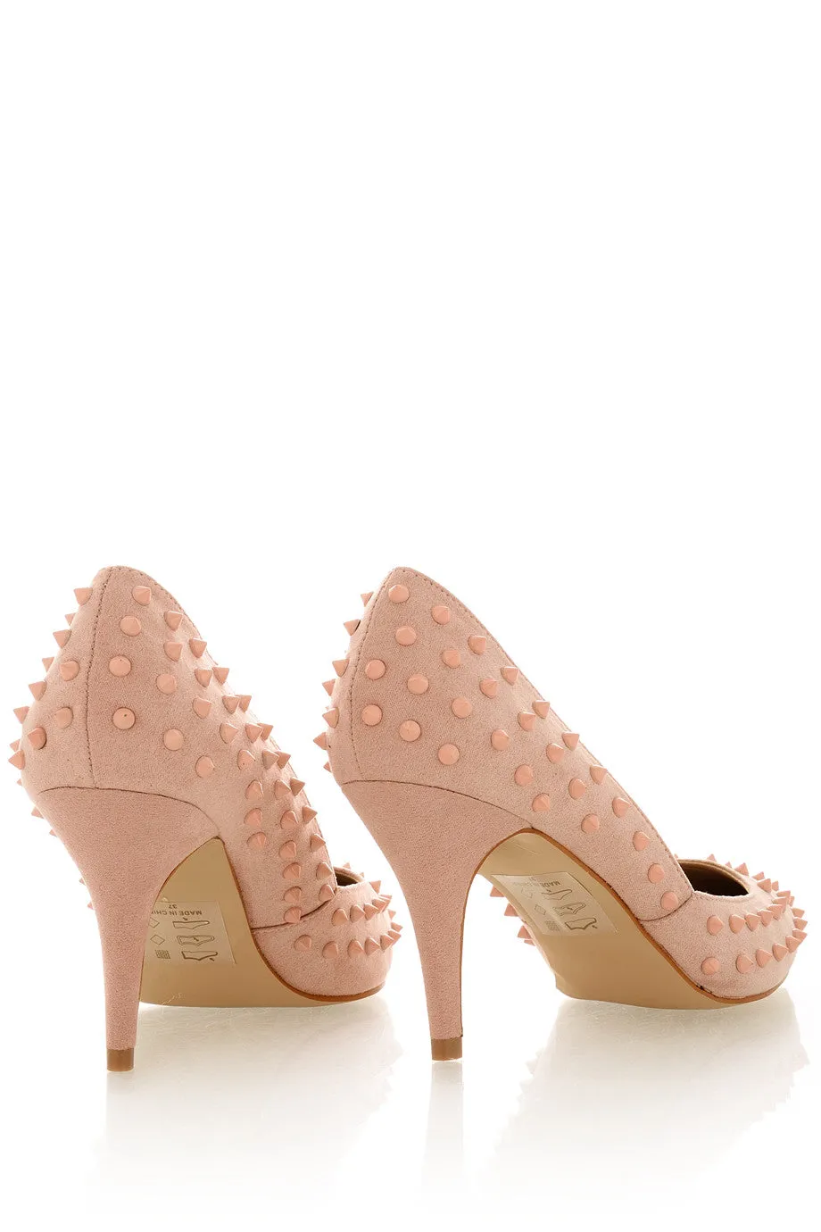 NELLIE Baby Pink Studded Pumps