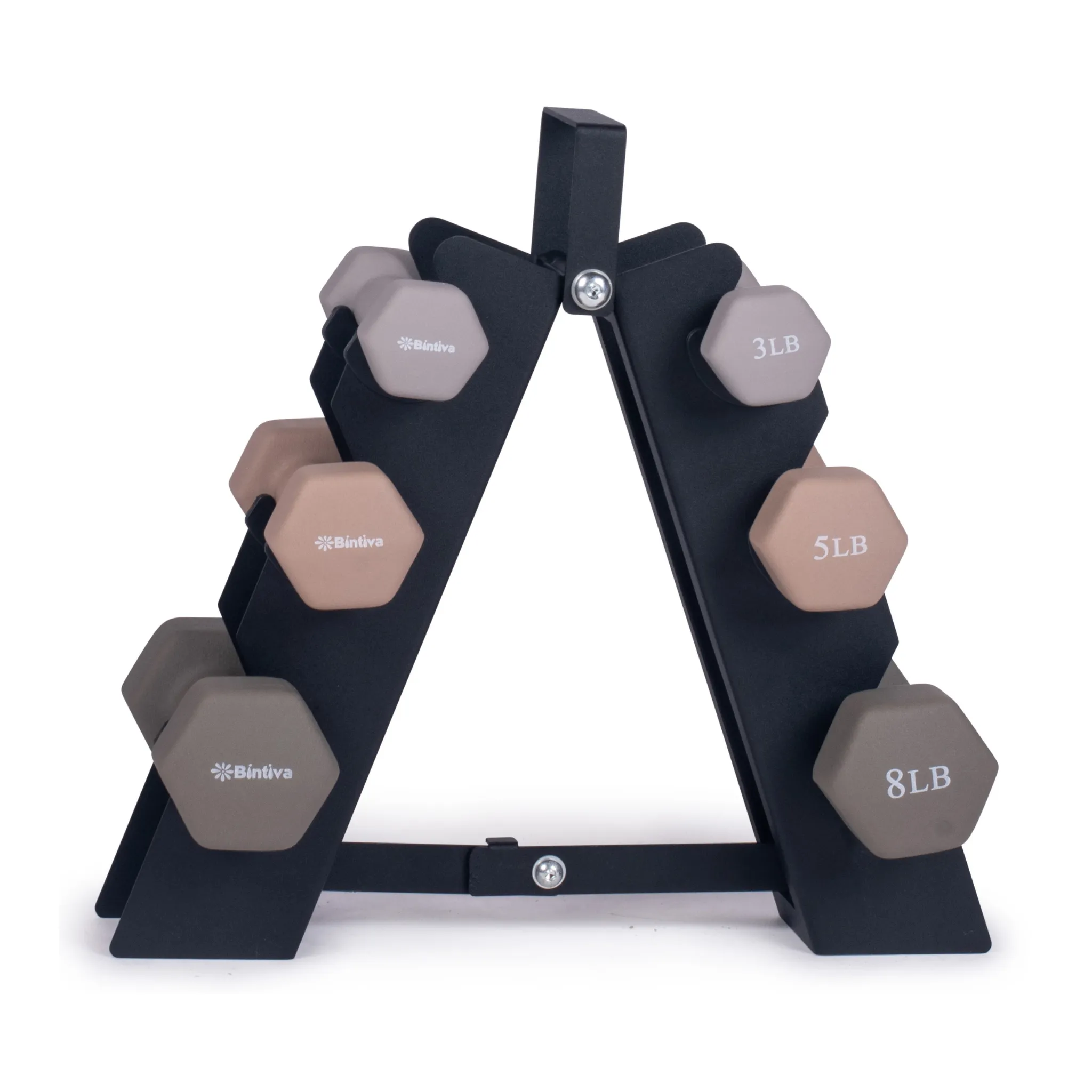 Neoprene Hexagon shaped dumbbells - Earth Tones