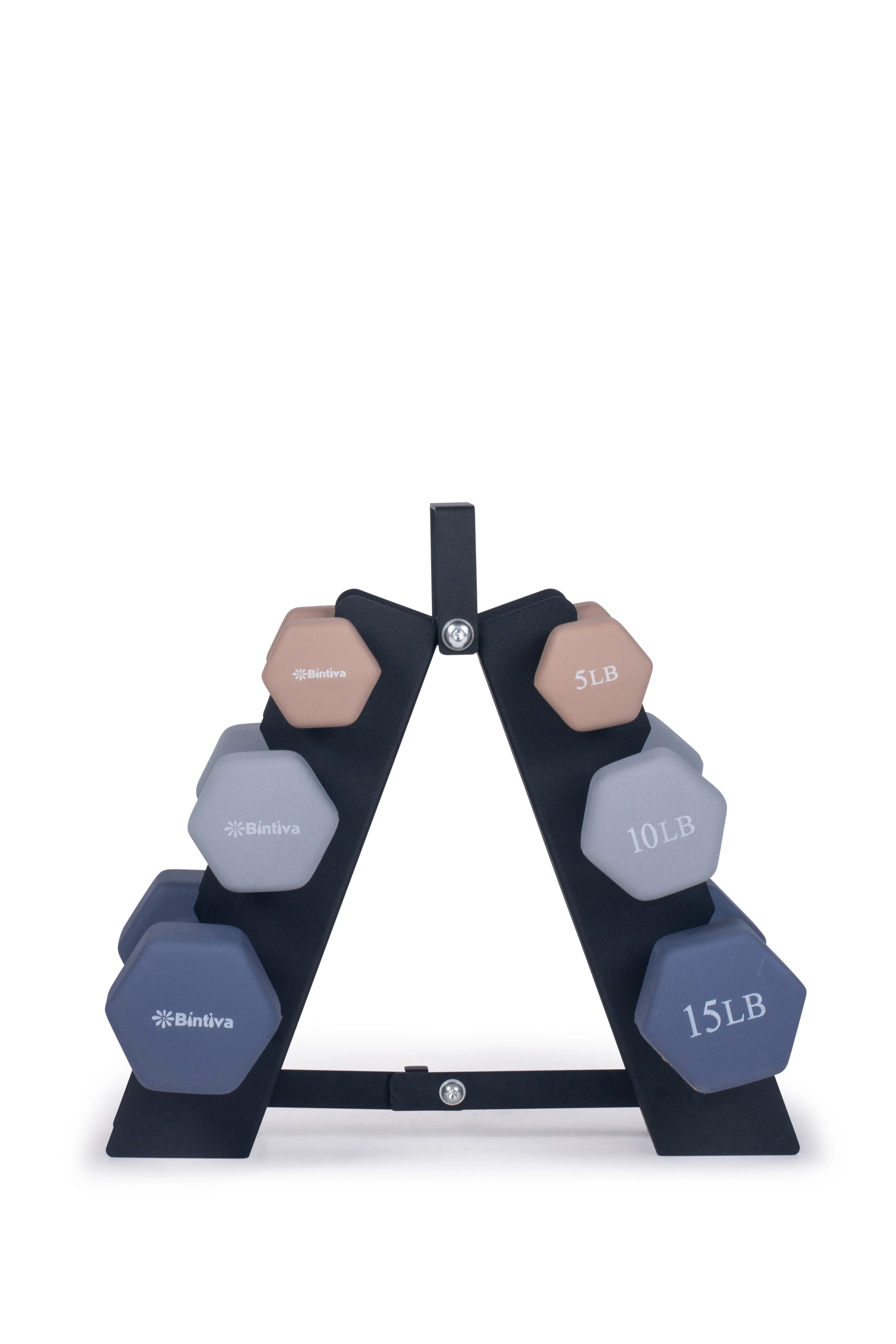 Neoprene Hexagon shaped dumbbells - Earth Tones