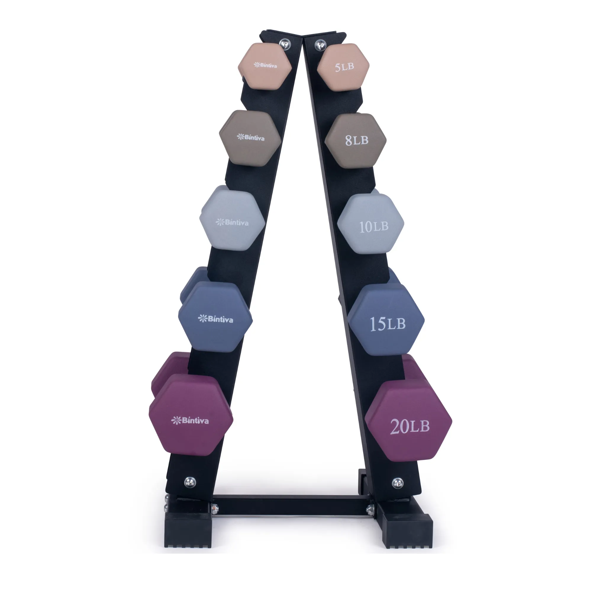 Neoprene Hexagon shaped dumbbells - Earth Tones