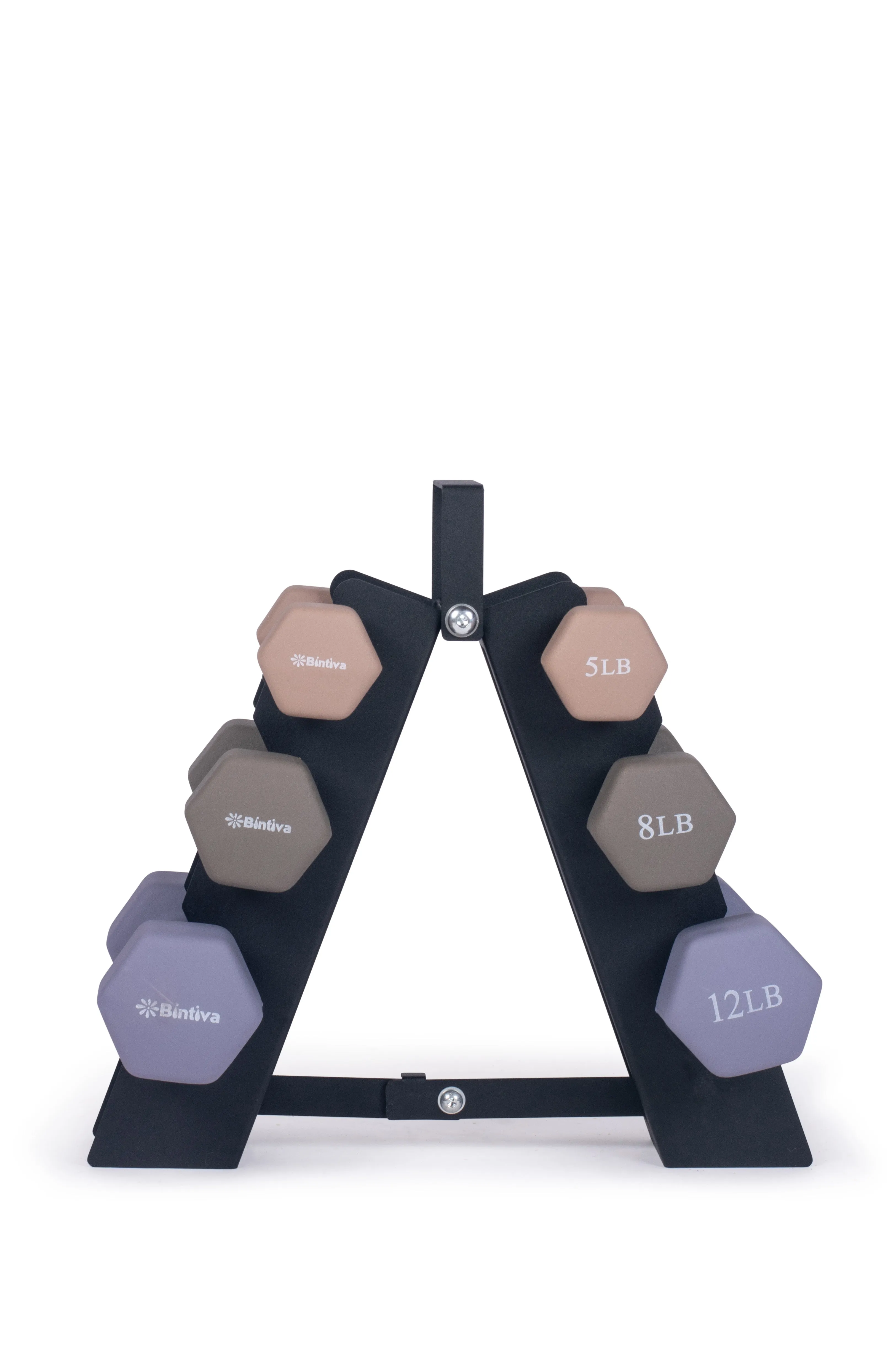 Neoprene Hexagon shaped dumbbells - Earth Tones