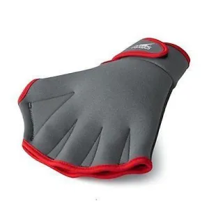 New Speedo Aquatic Fitness Gloves Grey Neoprene Red Size Small