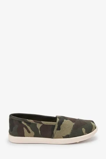 Next Khaki Green Camo Espadrille Older Boys Shoes