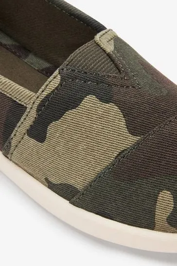 Next Khaki Green Camo Espadrille Older Boys Shoes