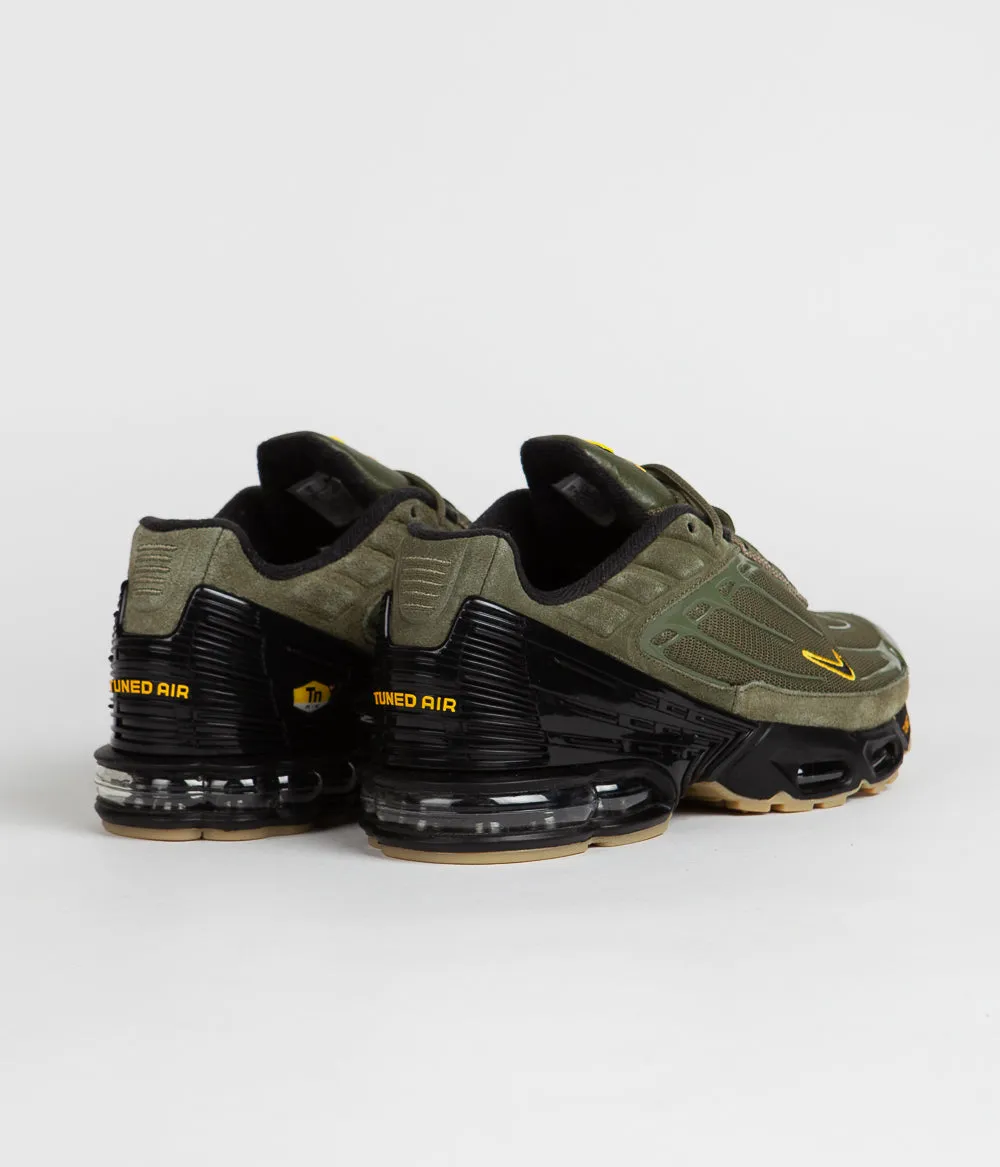 Nike Air Max Plus 3 Shoes - Medium Olive / Black - University Gold