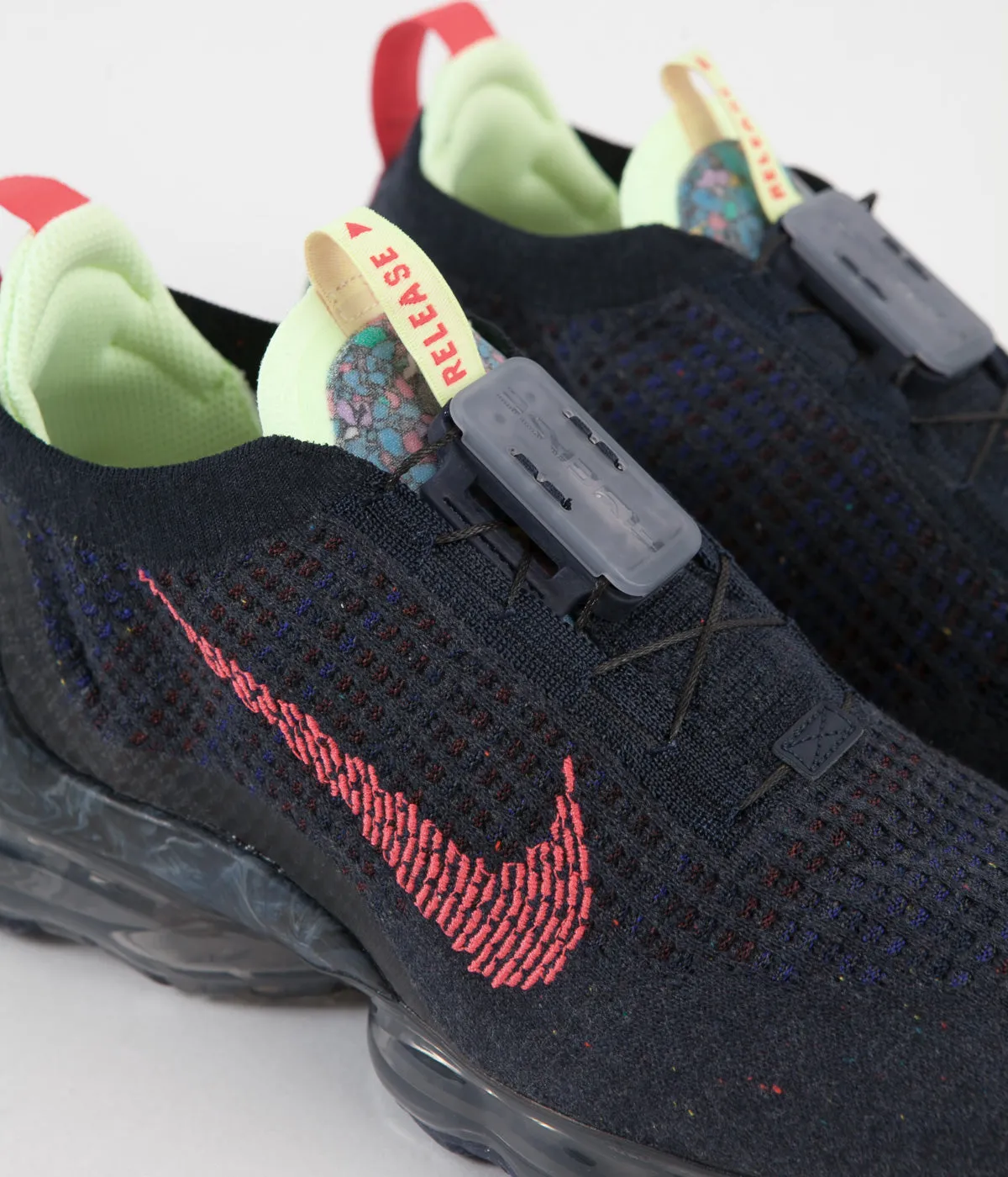 Nike Air Vapormax 2020 Flyknit Shoes - Obsidian / Siren Red - Barely Volt