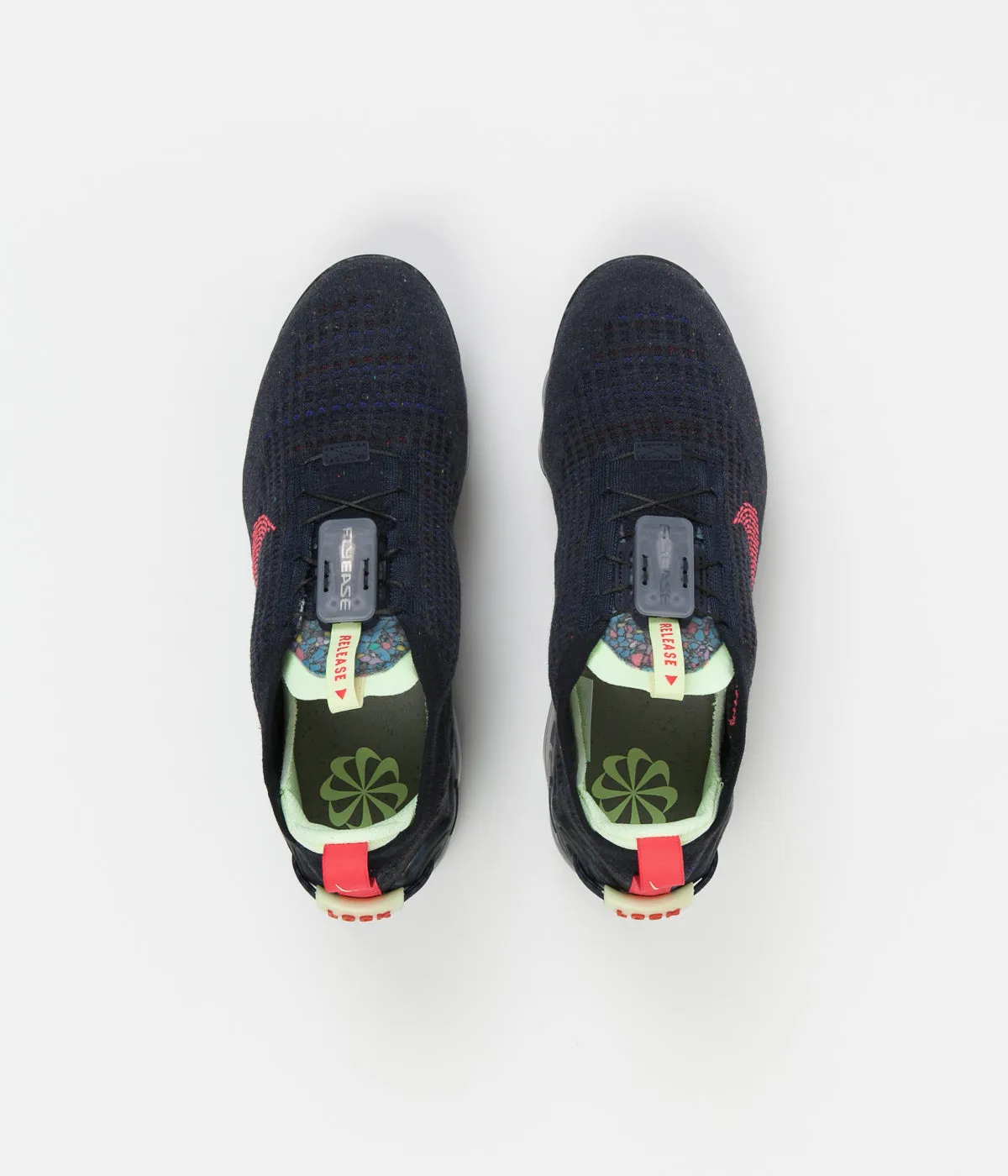 Nike Air Vapormax 2020 Flyknit Shoes - Obsidian / Siren Red - Barely Volt