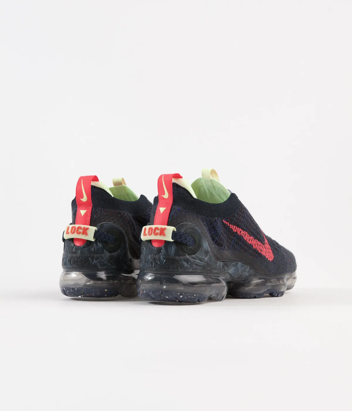 Nike Air Vapormax 2020 Flyknit Shoes - Obsidian / Siren Red - Barely Volt