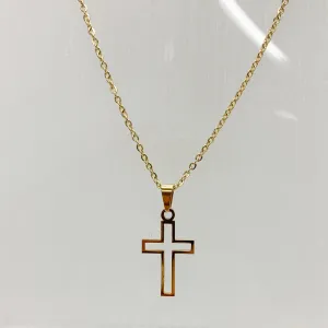 Open Cross Gold Necklace