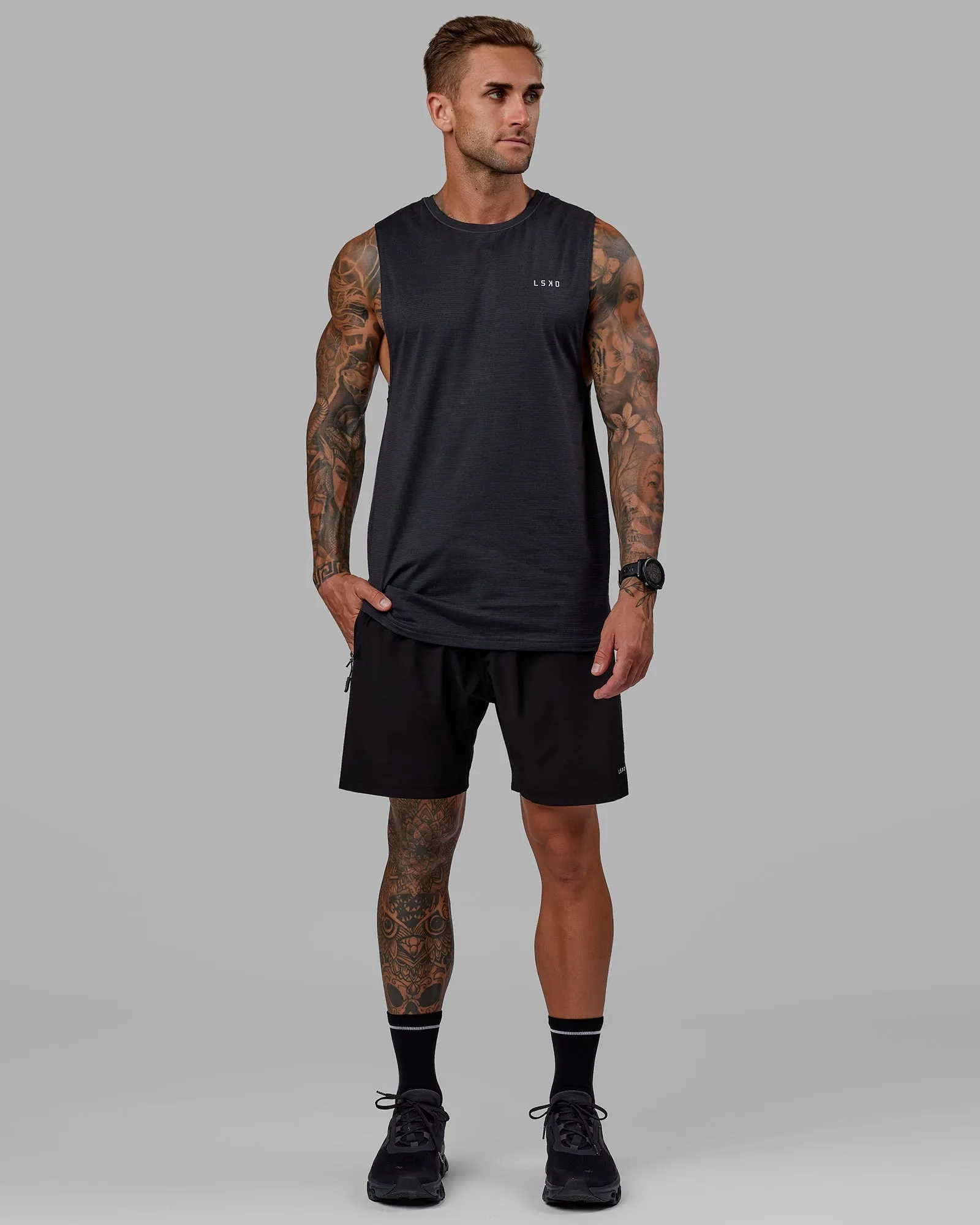 Perform VapourFLX Muscle Tank - Black Marl