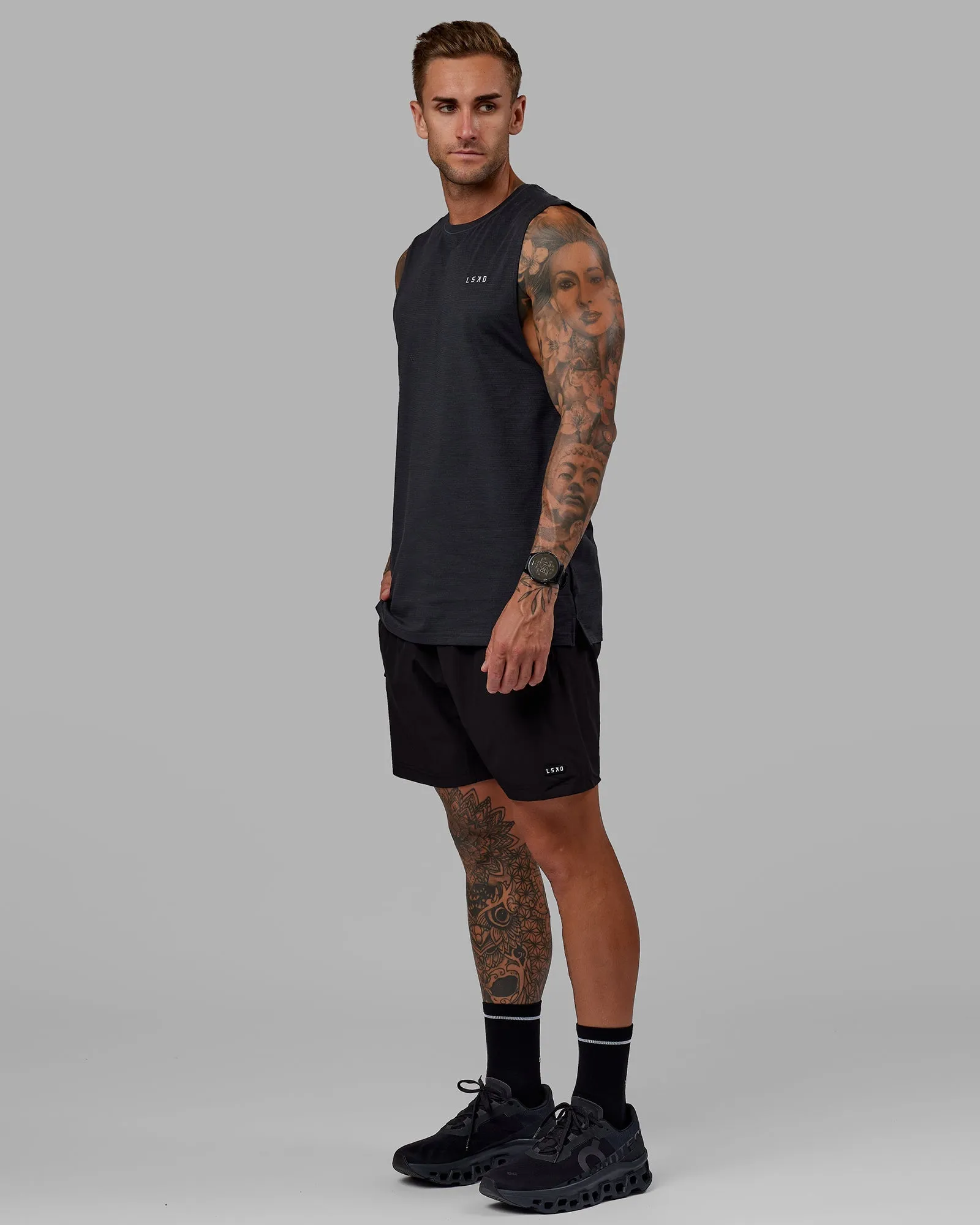 Perform VapourFLX Muscle Tank - Black Marl