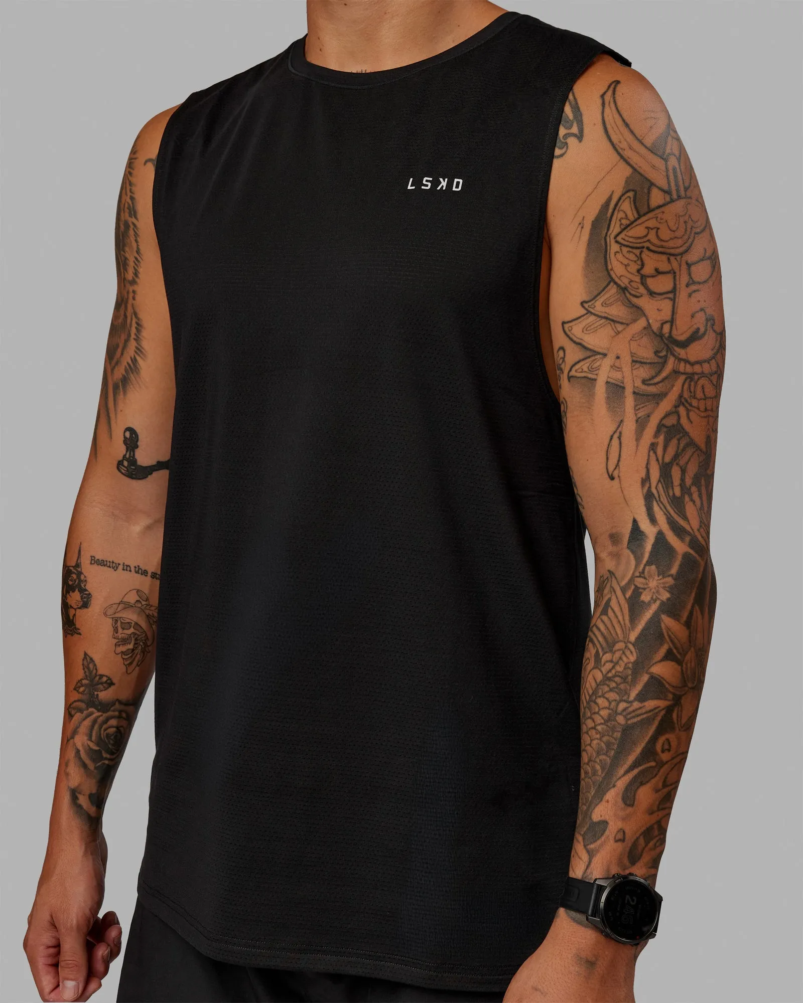 Perform VapourFLX Muscle Tank - Black-Reflective