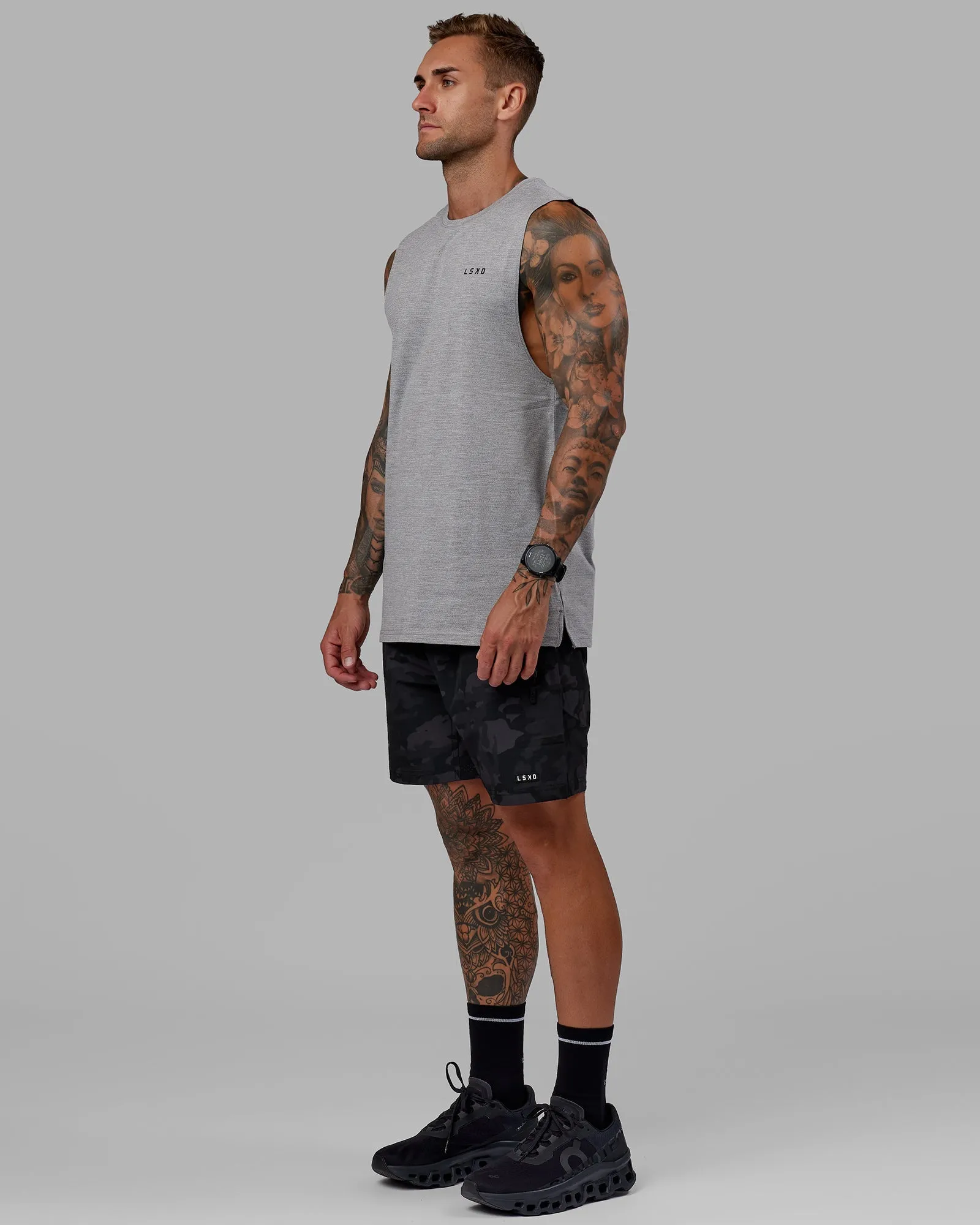 Perform VapourFLX Muscle Tank - Light Grey Marl