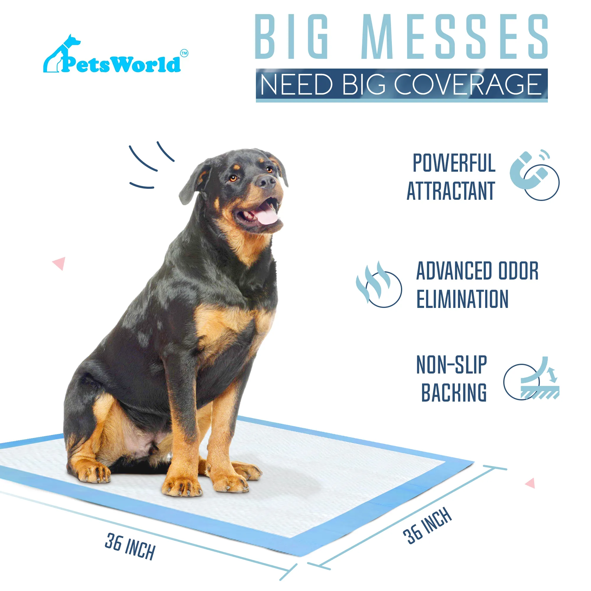 PetsWorld Gigantic (36x36 inch) Dog Training & Potty Pads