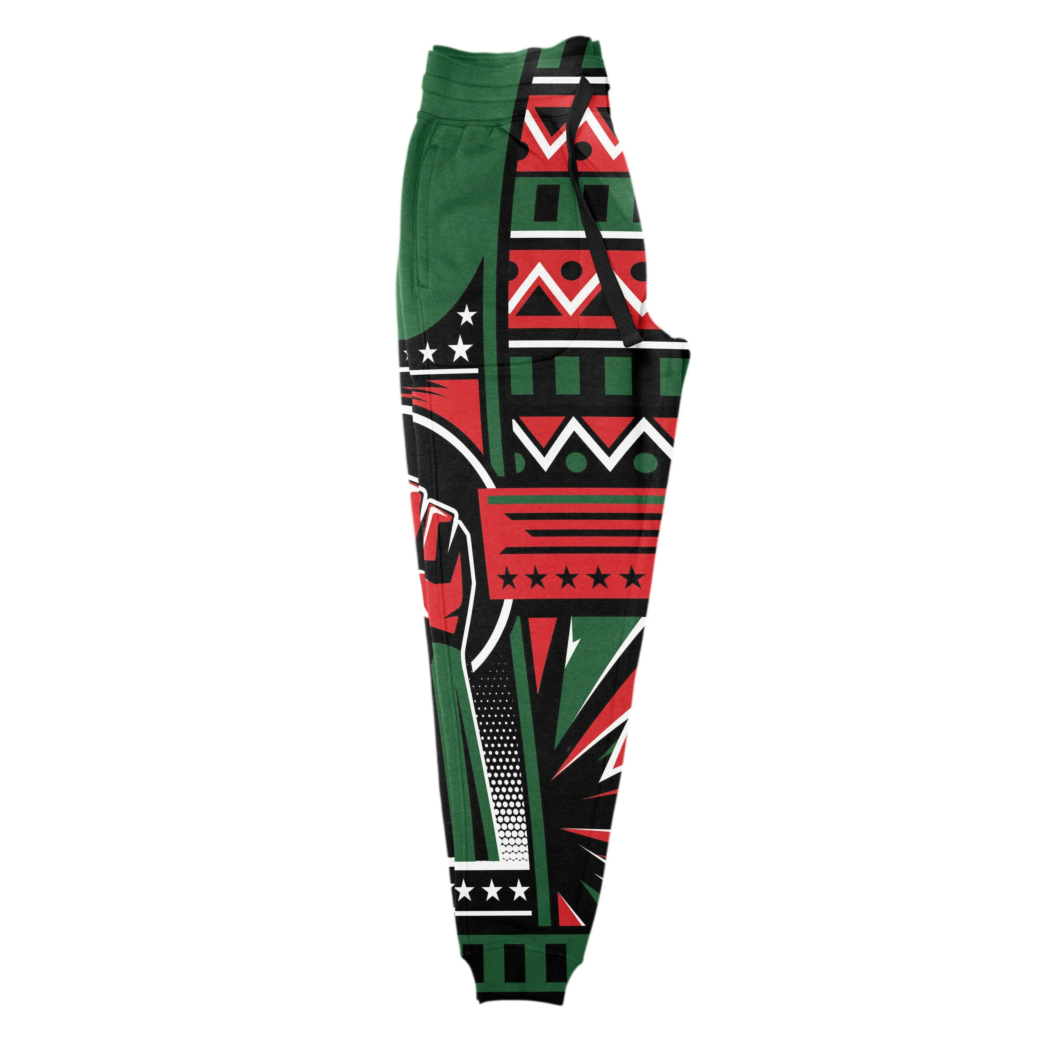 Power Fist And Patterns In Pan African Colors Joggers