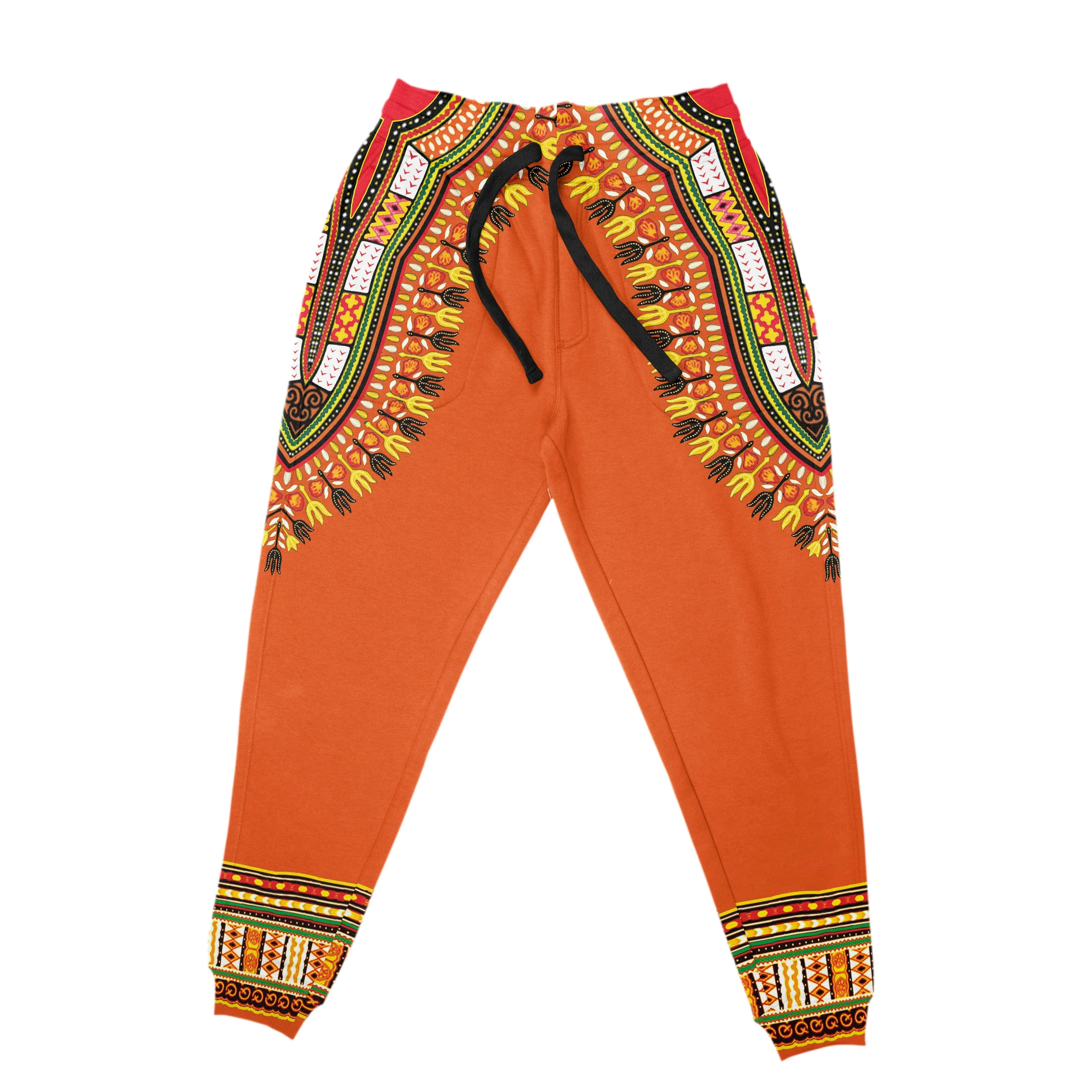 Printed Dashiki In Orange Joggers