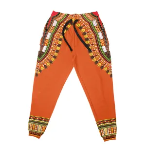 Printed Dashiki In Orange Joggers