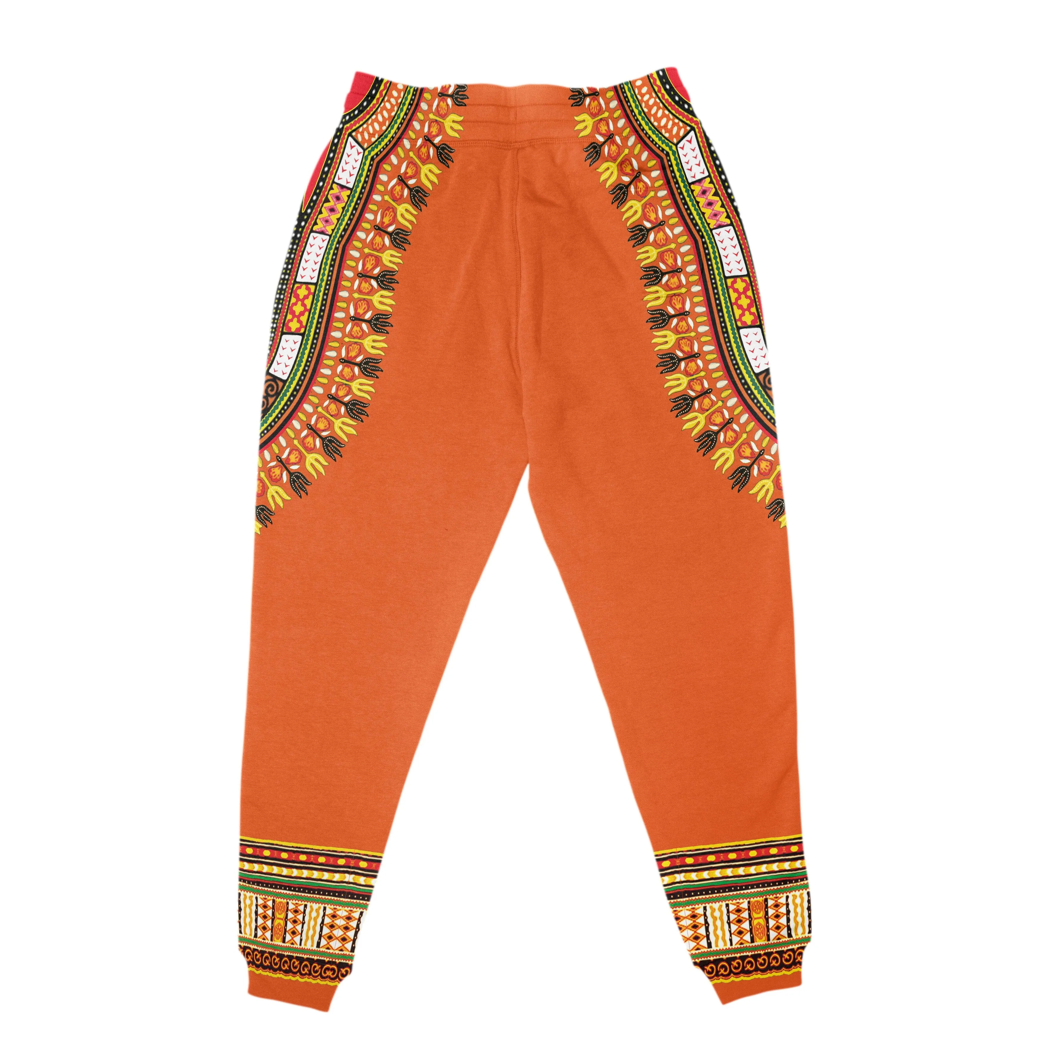 Printed Dashiki In Orange Joggers