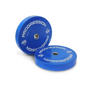 Progression 45 lb Rubber Bumper Plate (Blue)