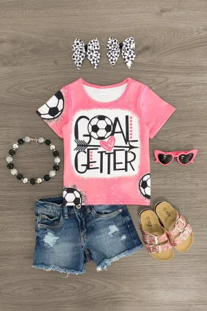 "Goal Getter" Pink Soccer Top