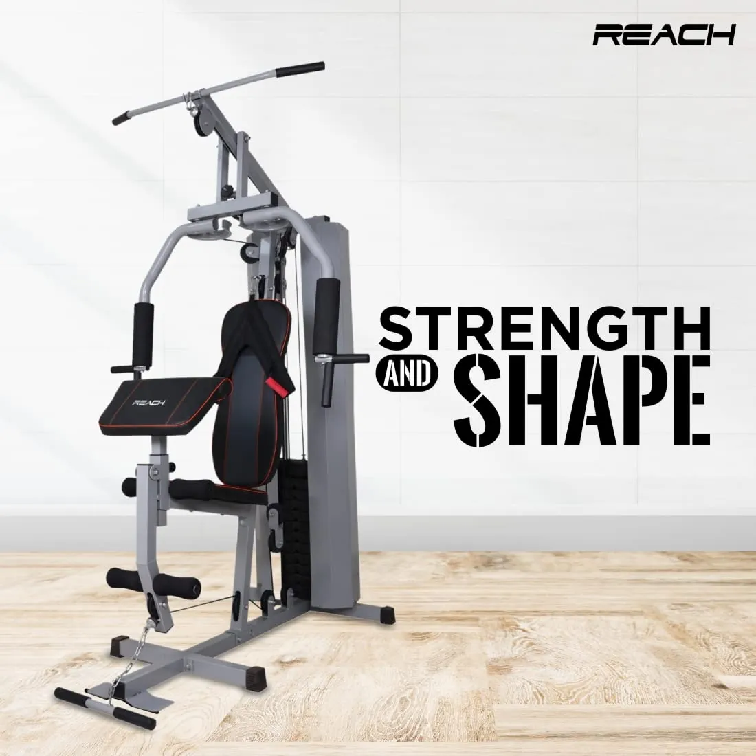 Reach Multifunction Home Gym Station Weight Training Exercise Workout Equipment Fitness Strength Machine for Total Body Training | Perfect 12 in 1 Multi Gym Station