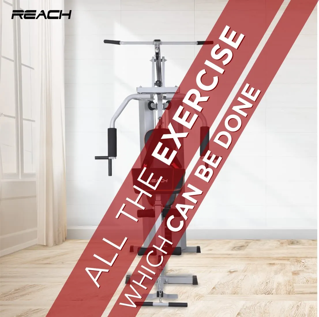 Reach Multifunction Home Gym Station Weight Training Exercise Workout Equipment Fitness Strength Machine for Total Body Training | Perfect 12 in 1 Multi Gym Station