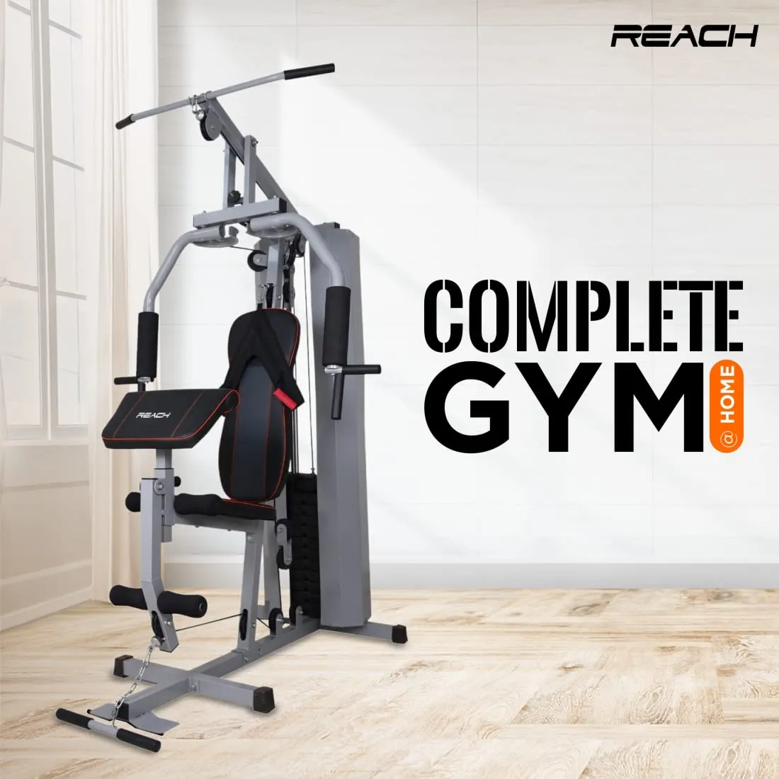 Reach Multifunction Home Gym Station Weight Training Exercise Workout Equipment Fitness Strength Machine for Total Body Training | Perfect 12 in 1 Multi Gym Station