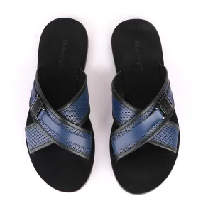 Salvatore Ferragamo Cross Blue Slippers