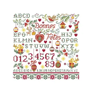 Sampler Chart - Christmas ABCs and 1,2,3s