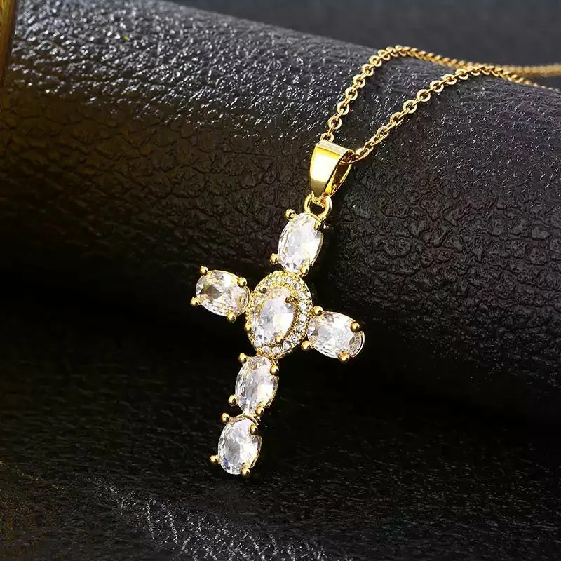 Sarah Zircon Cross Necklace