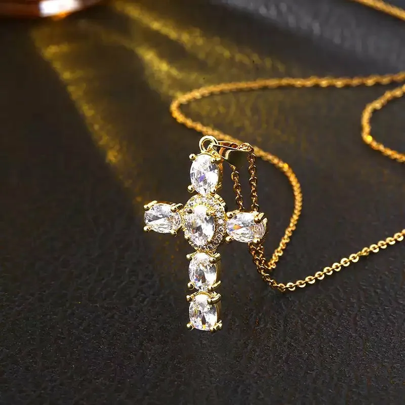 Sarah Zircon Cross Necklace