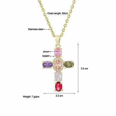 Sarah Zircon Cross Necklace