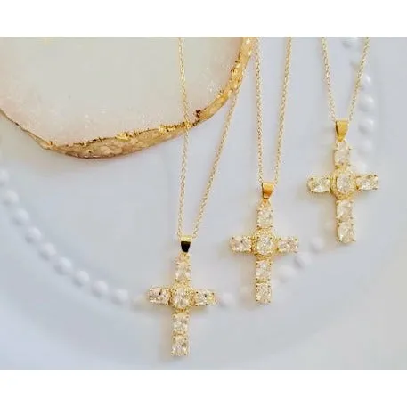 Sarah Zircon Cross Necklace