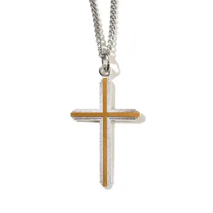 Silver And Gold Plated Cross Necklace