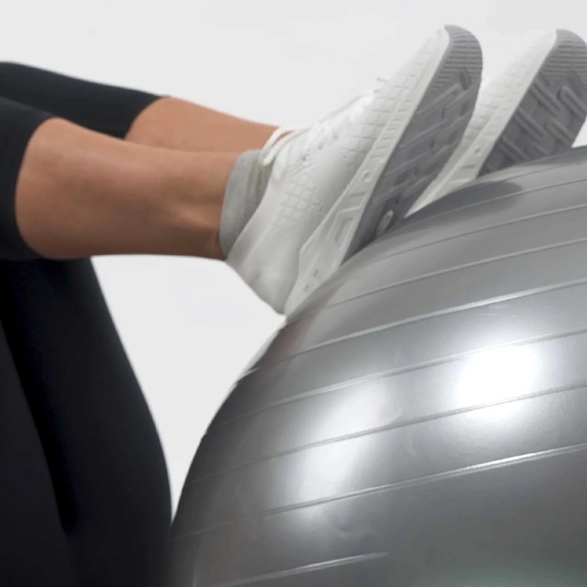 Silver Fitness Ball With Pump